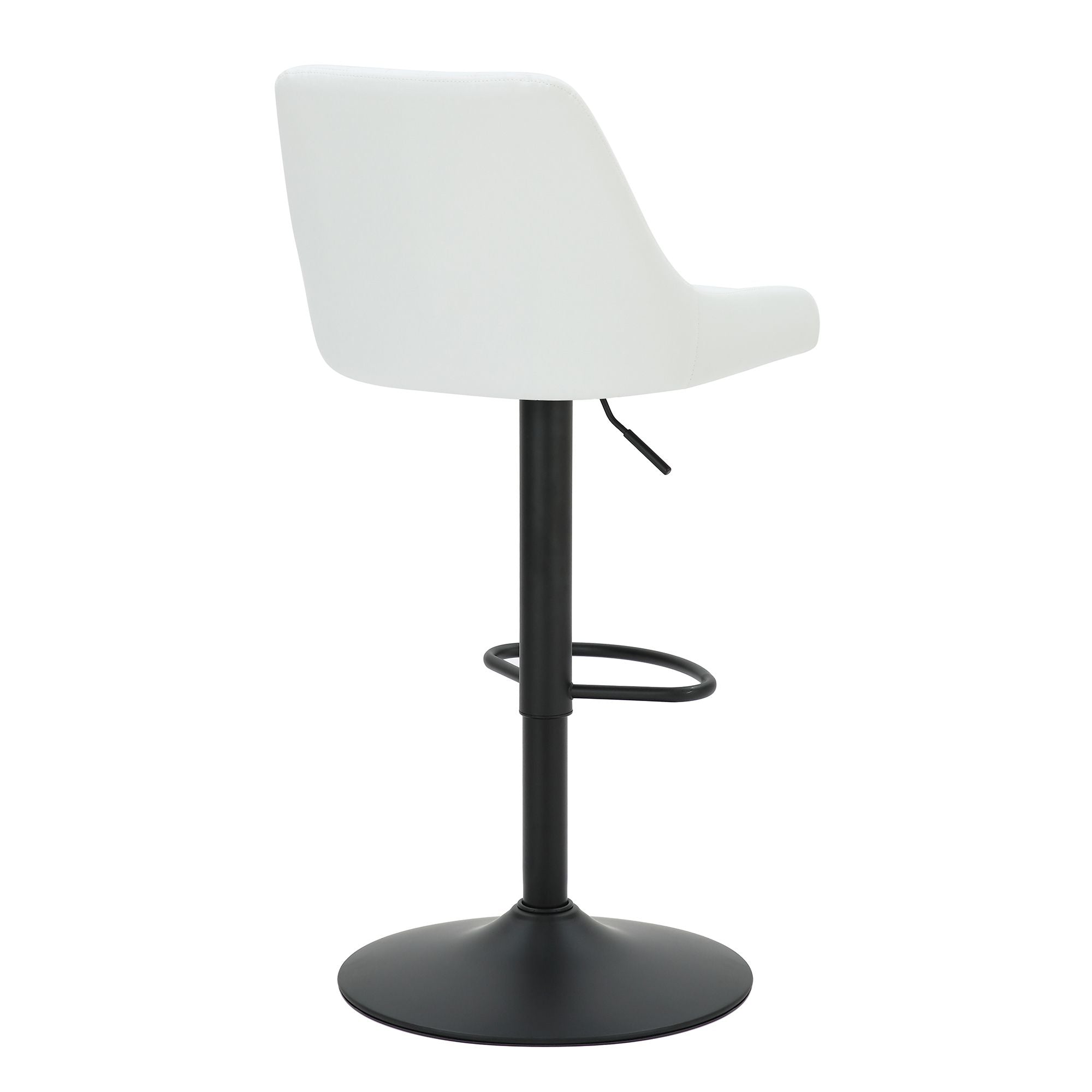 Kron Adjustable Height Air-Lift Swivel Stool, set of 2, in White Faux Leather