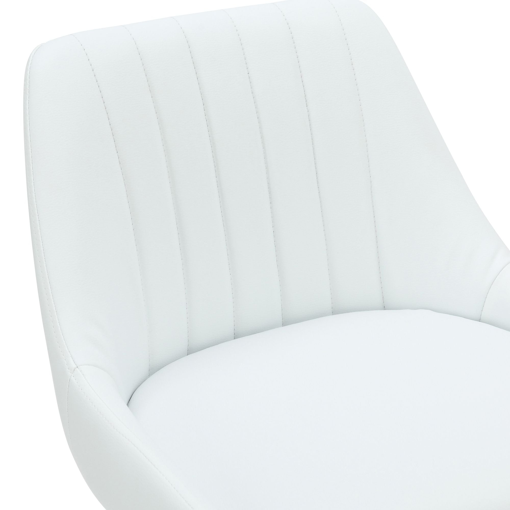 Kron Adjustable Height Air-Lift Swivel Stool, set of 2, in White Faux Leather