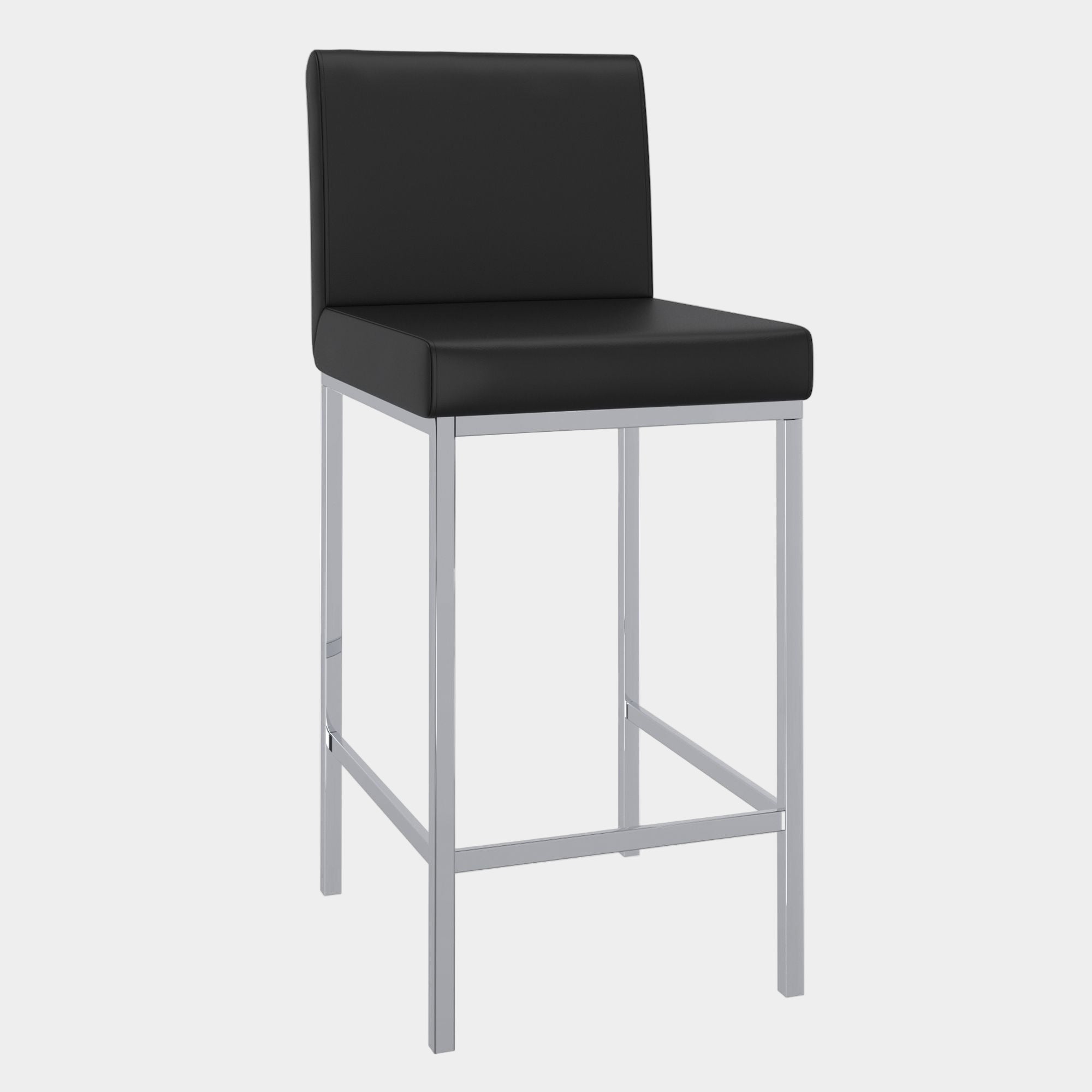 Porto 26" Counter Stool, set of 2, in Black and Chrome
