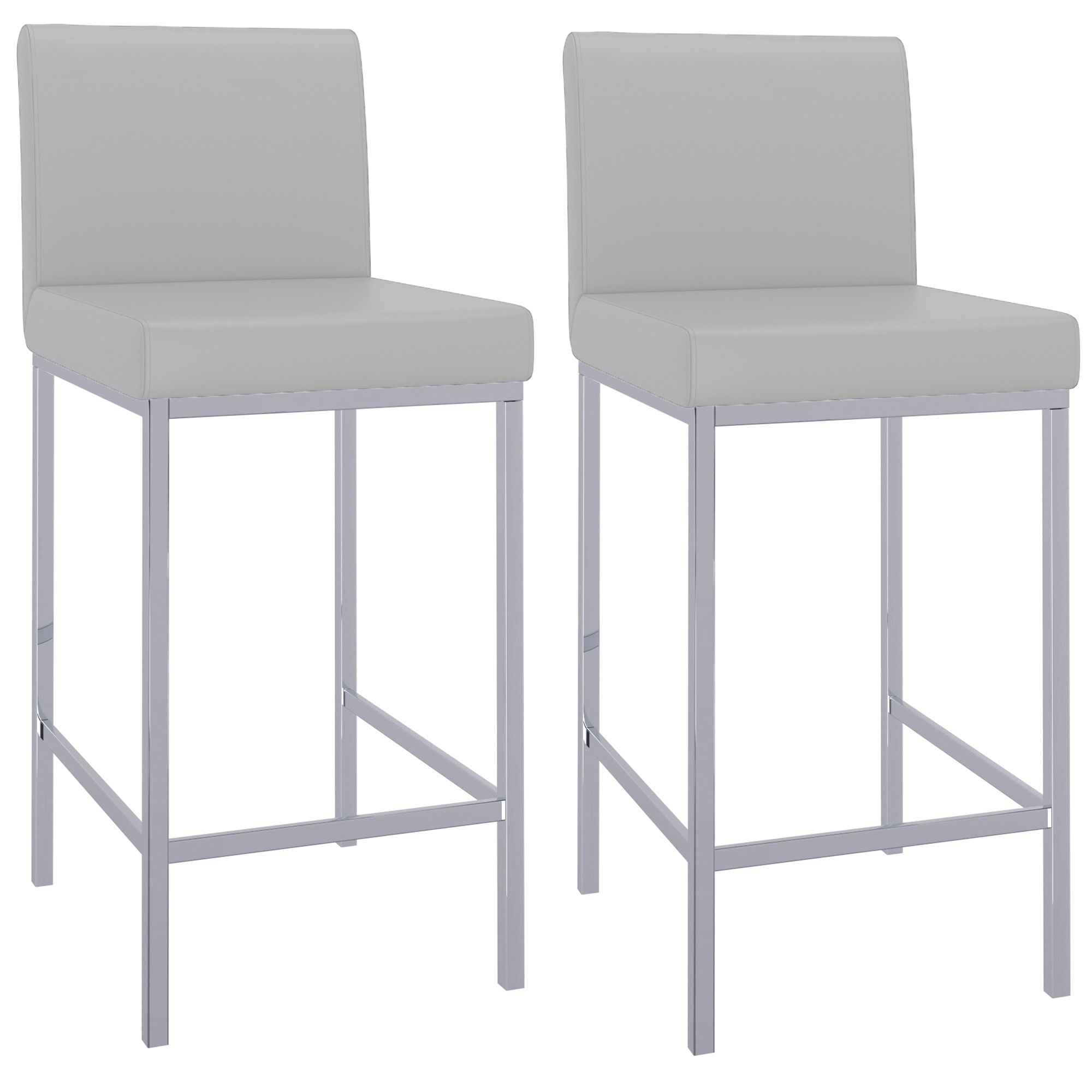 Porto 26" Counter Stool, set of 2, in Grey and Chrome