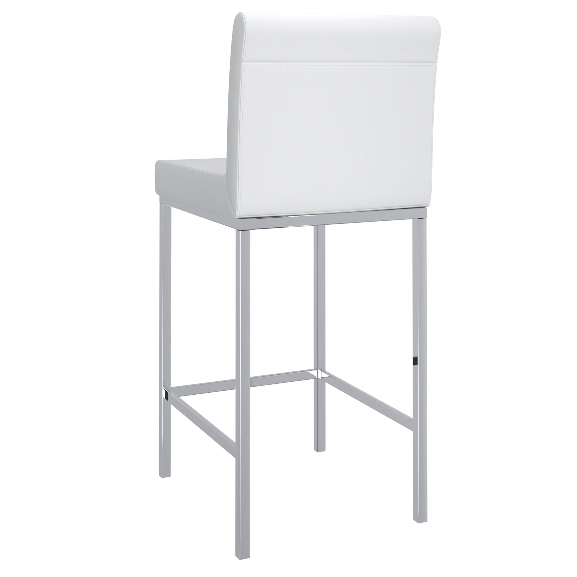 Porto 26" Counter Stool, set of 2, in White and Chrome