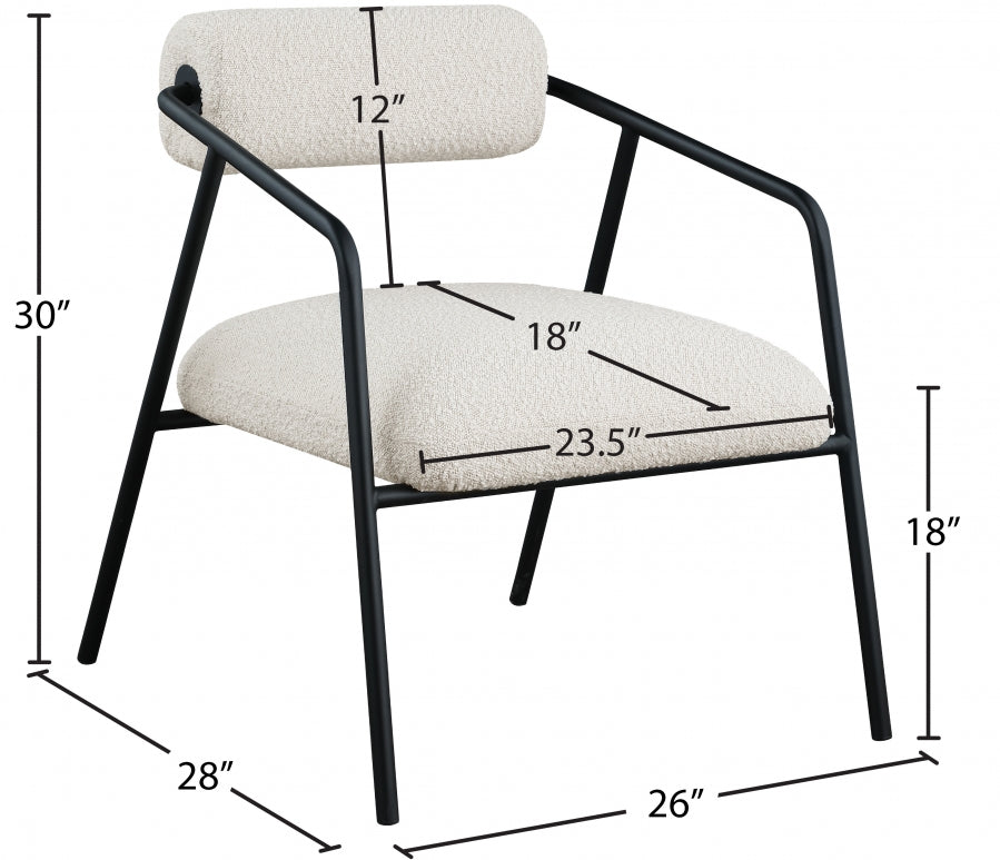 Fauteuil d'appoint rembourré en chenille Vivi