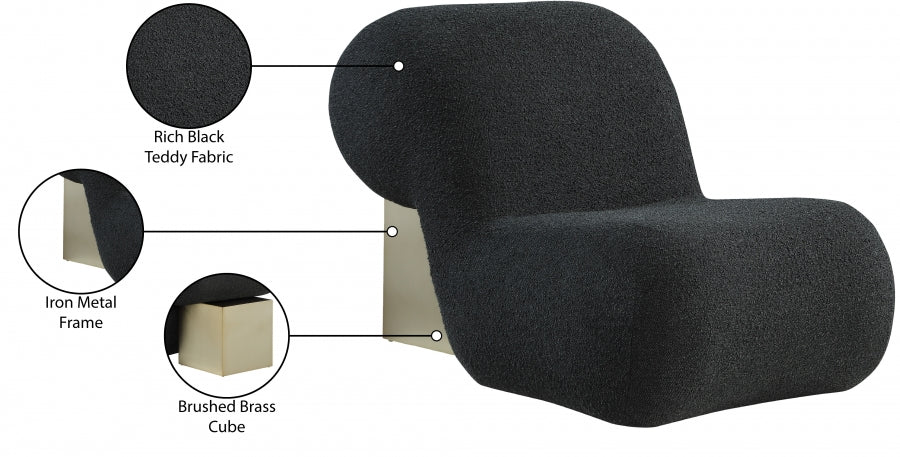Fauteuil d'appoint rembourré en chenille Vivi