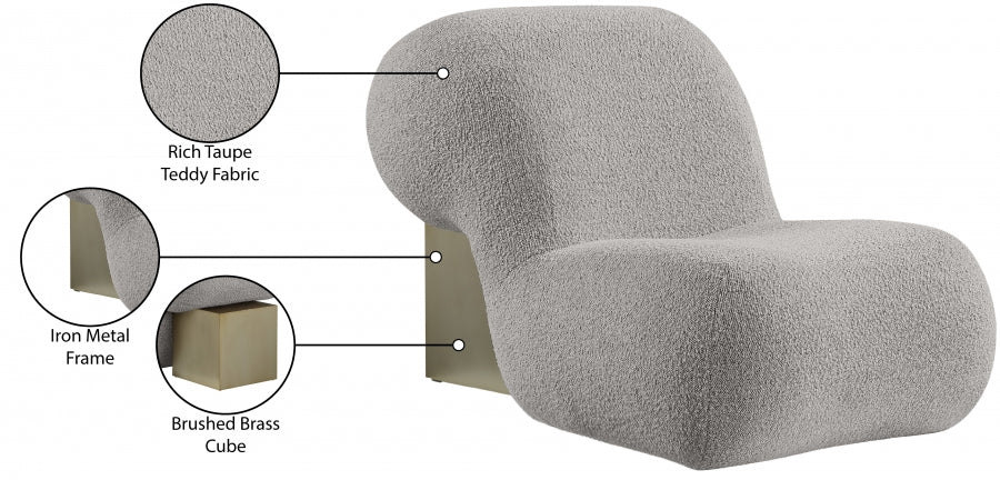 Fauteuil d'appoint rembourré en chenille Vivi