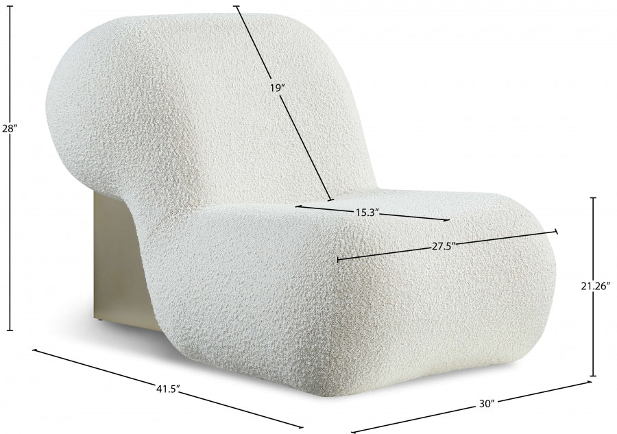 Fauteuil d'appoint rembourré en chenille Vivi