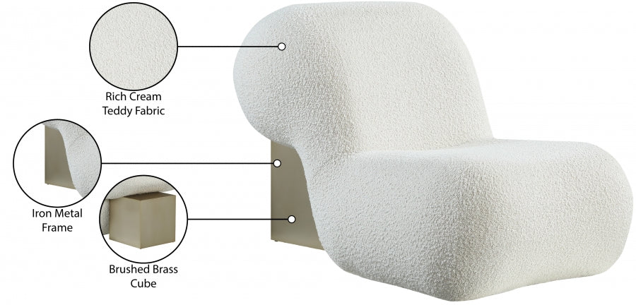 Fauteuil d'appoint rembourré en chenille Vivi