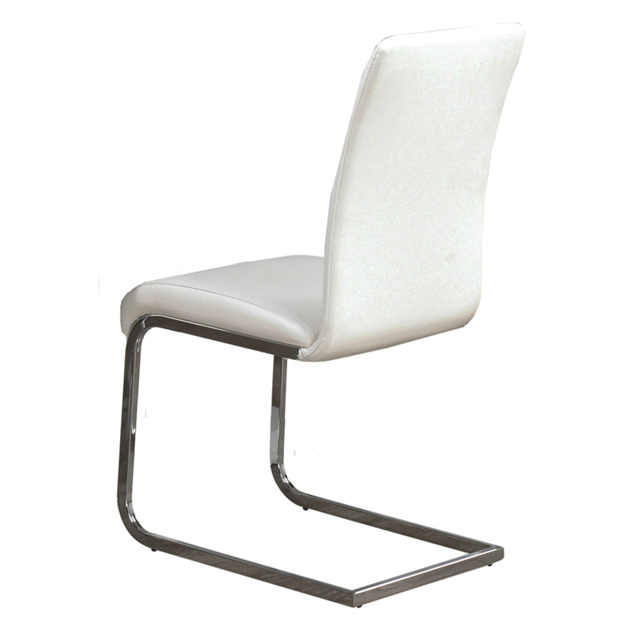 Frankfurt/Maxim 5pc Dining Set in Chrome with White Chair