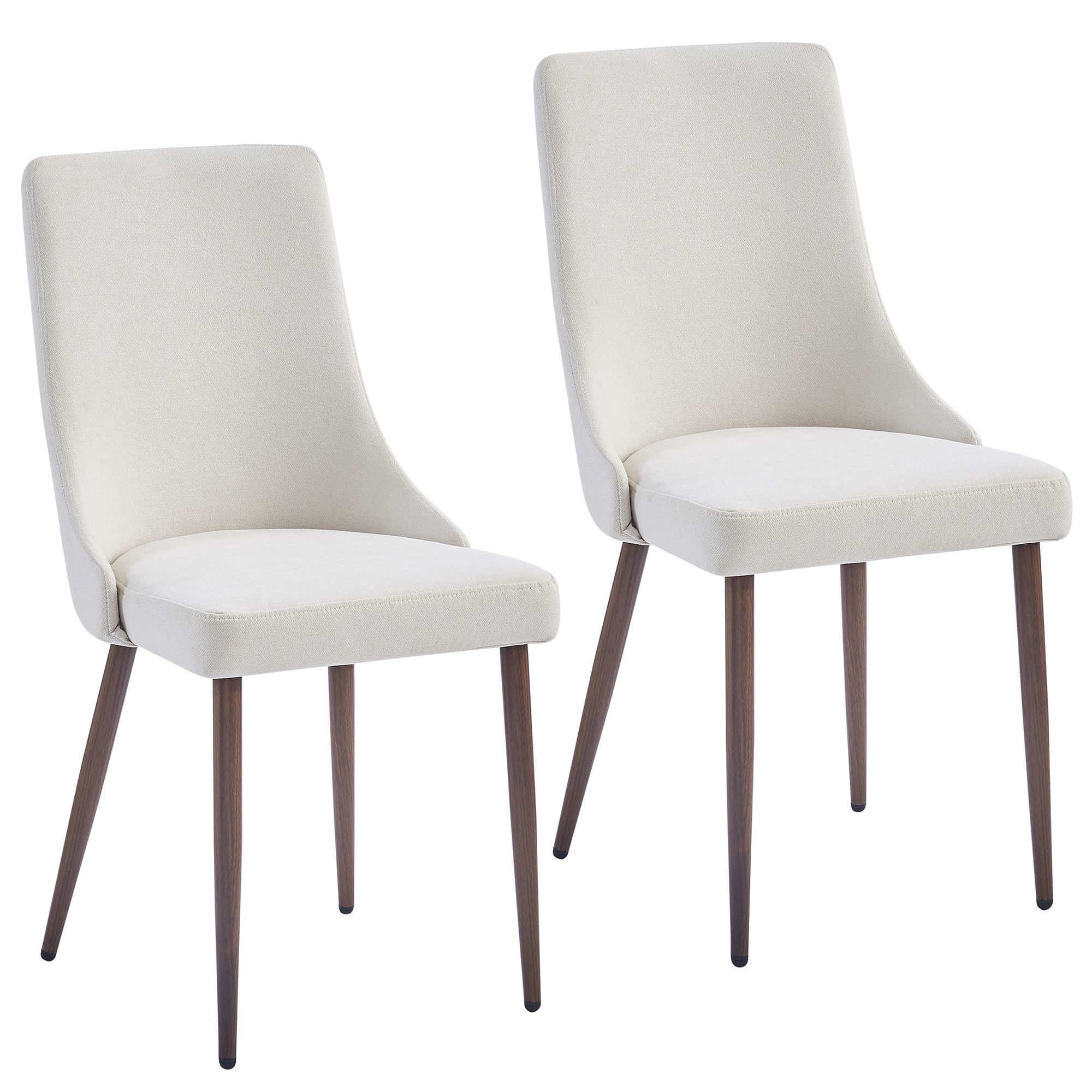 Rocca/Cora 5pc Dining Set in Walnut with Beige Chair