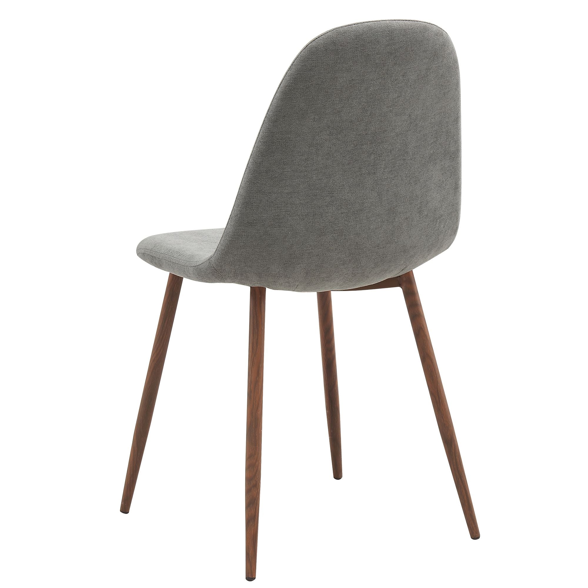 Rocca/Lyna 5pc Dining Set in Walnut with Grey Chair