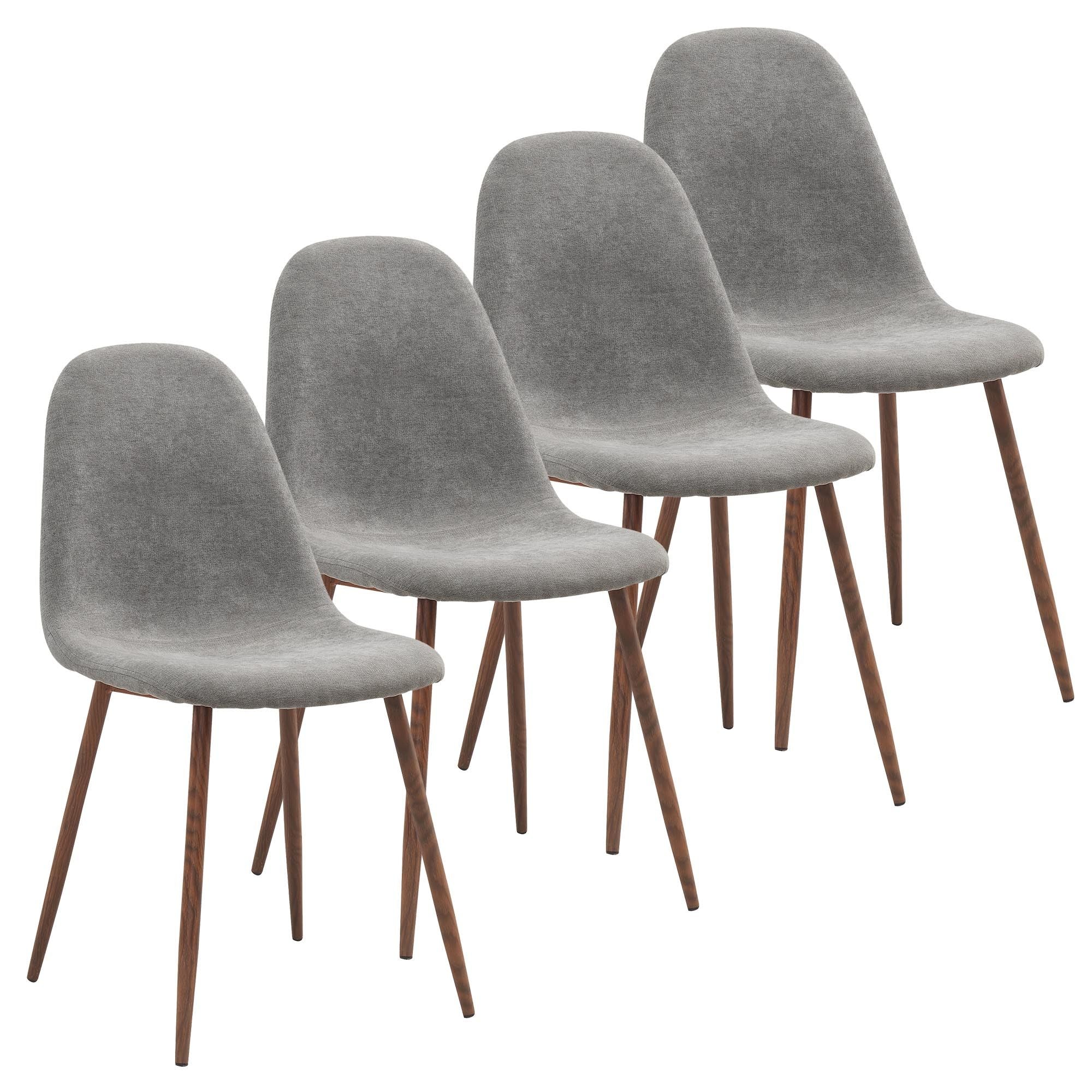 Rocca/Lyna 5pc Dining Set in Walnut with Grey Chair