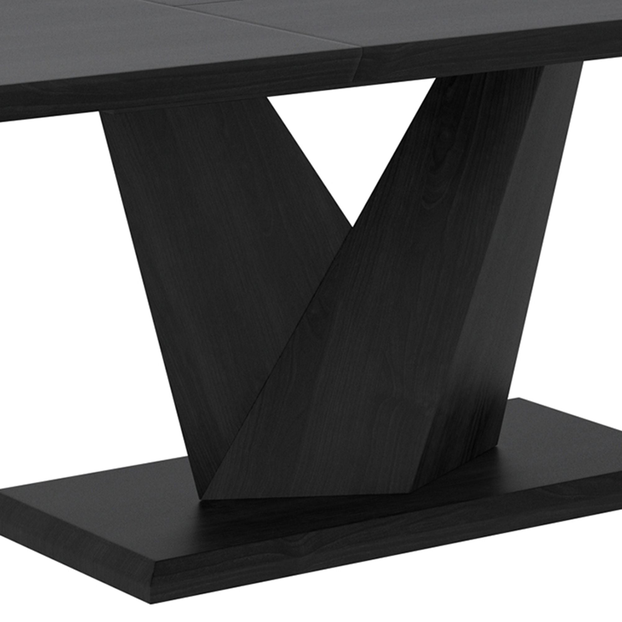 Eclipse/Hollis 7pc Dining Set in Black with Ivory Chair