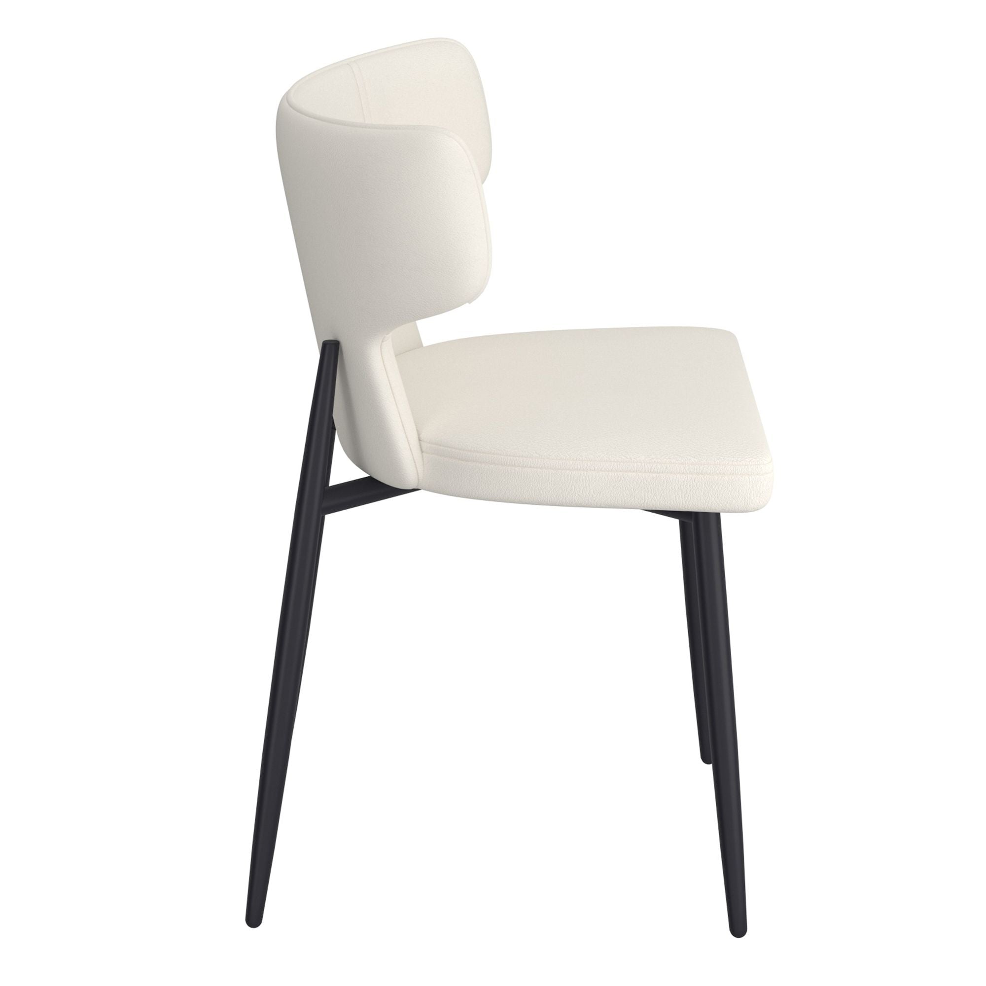 Leon/Olis 5pc Dining Set in Black Table with Beige Chair