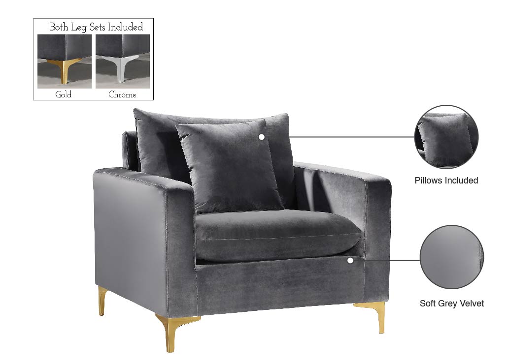 Fauteuil d'appoint rembourré en chenille Vivi