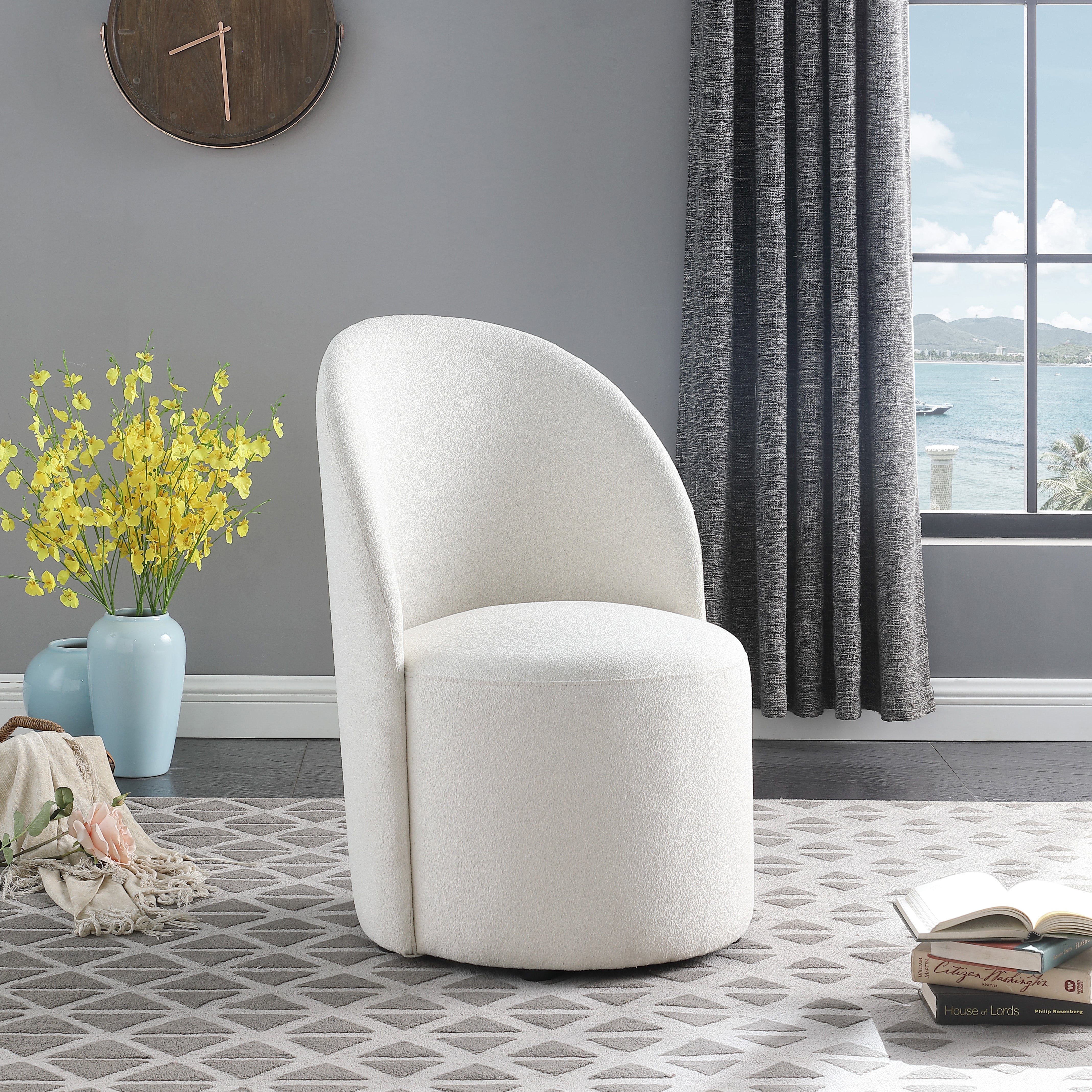Hautely Boucle Fabric Upholstered Accent | Dining Chair