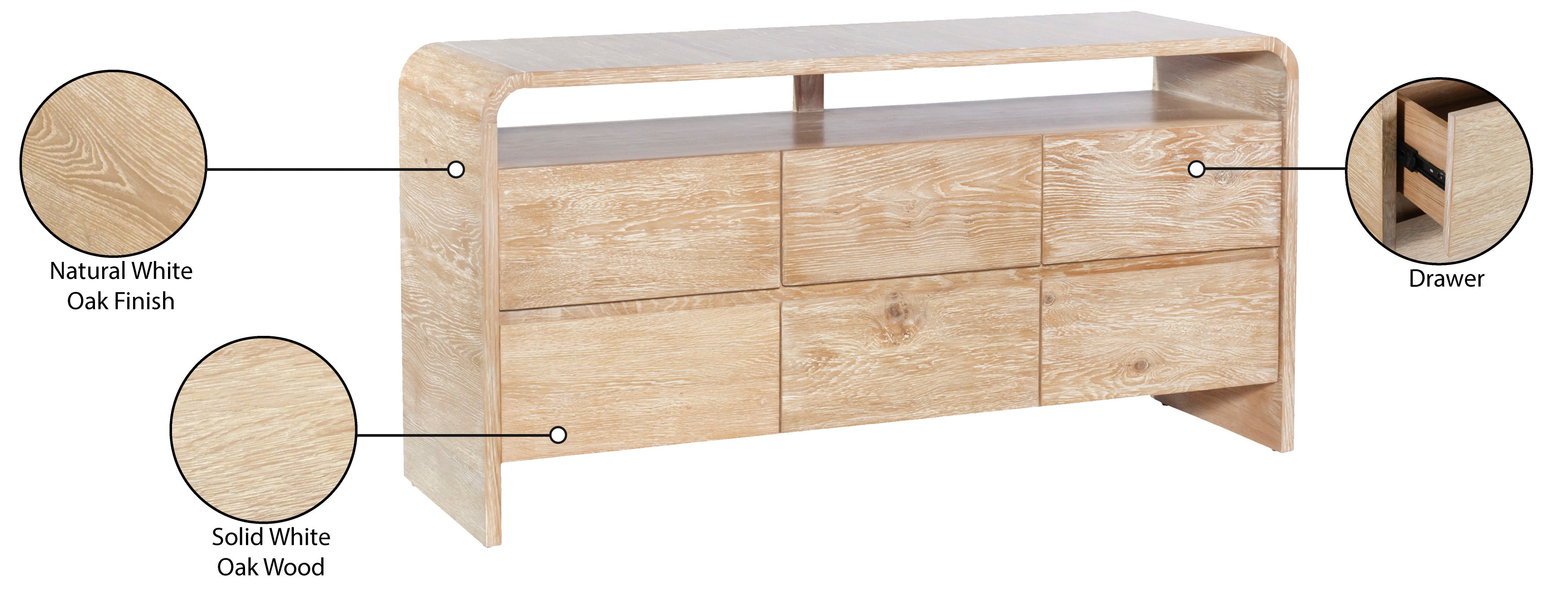 Commode en bois de chêne Cresthill