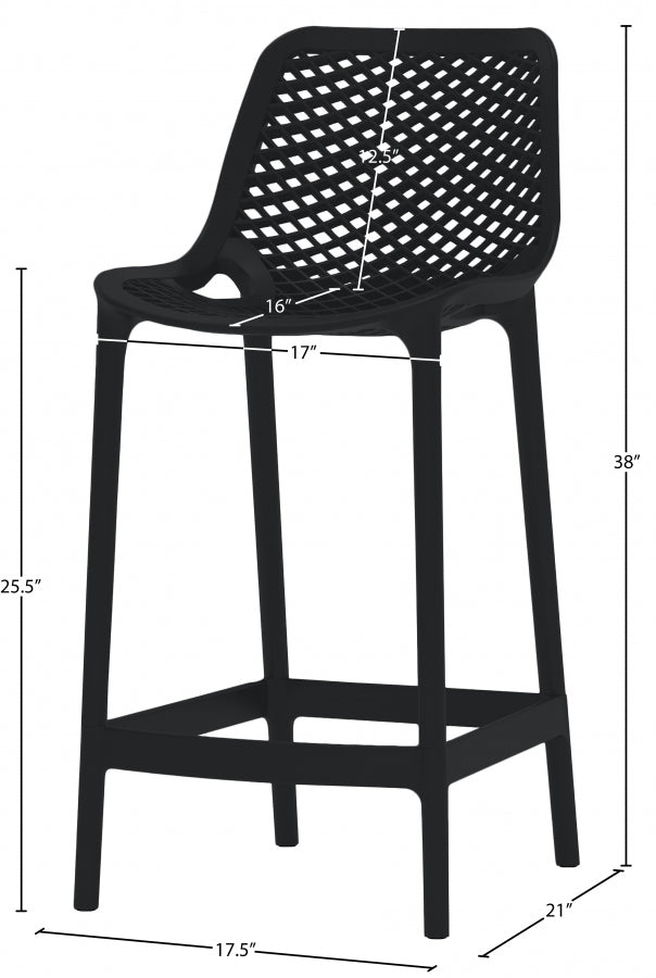 Mykonos Plastic Outdoor Patio Stools - Set of 4