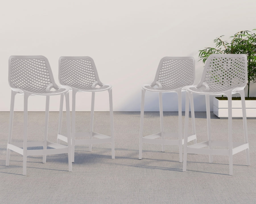 Mykonos Plastic Outdoor Patio Stools - Set of 4