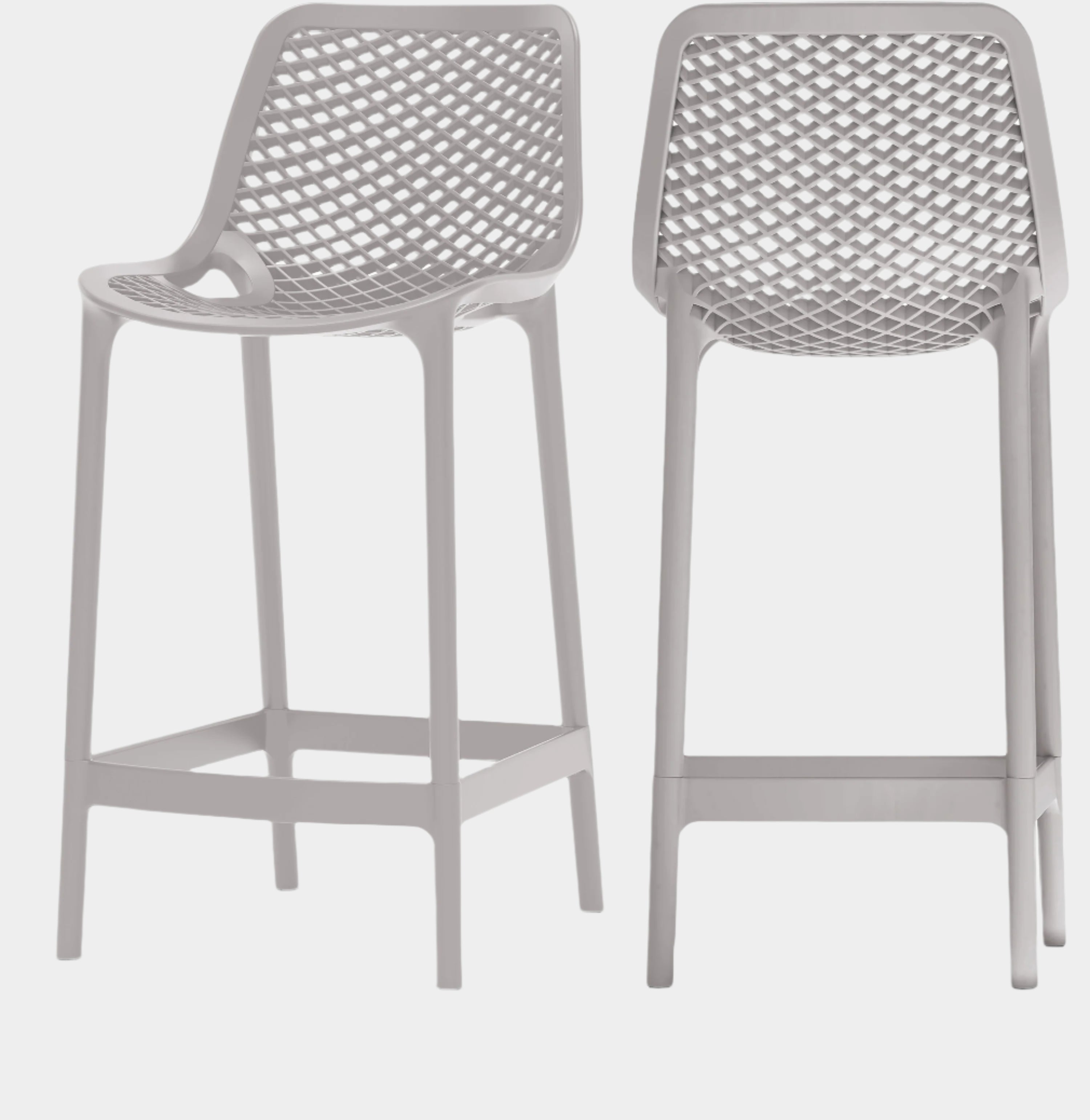 Mykonos Plastic Outdoor Patio Stools - Set of 4