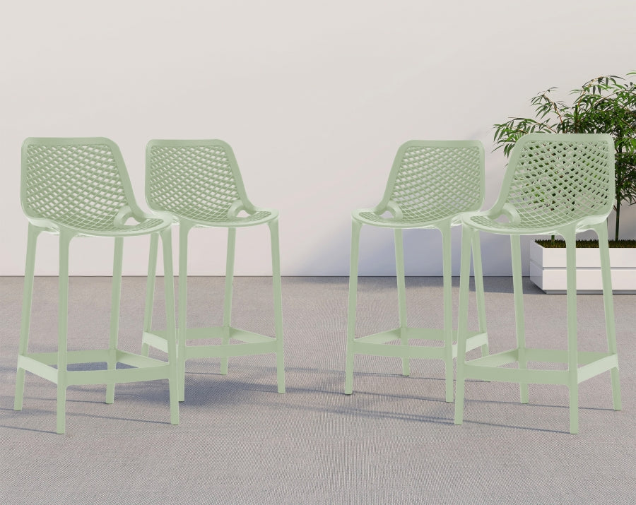 Mykonos Plastic Outdoor Patio Stools - Set of 4
