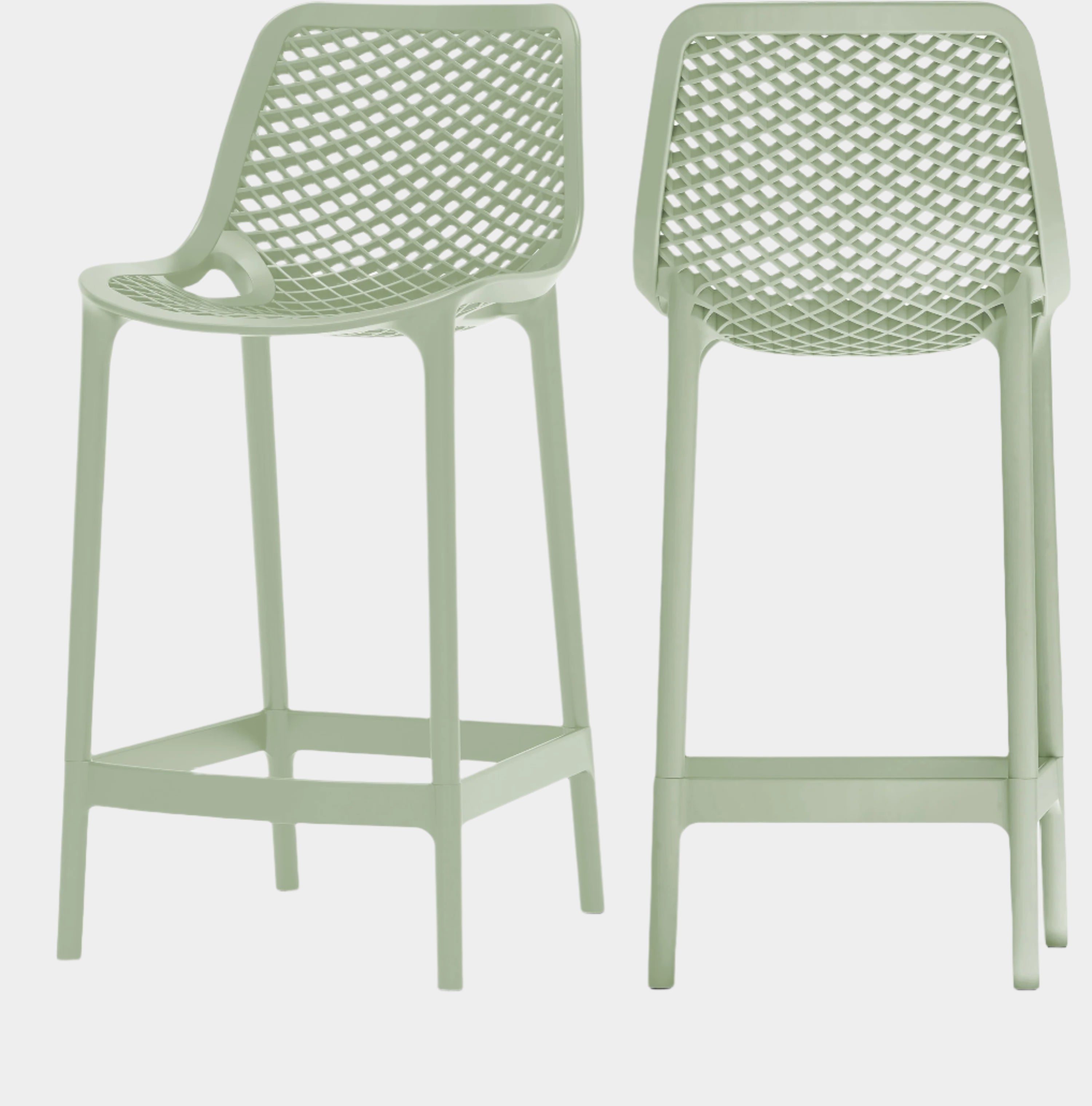 Mykonos Plastic Outdoor Patio Stools - Set of 4