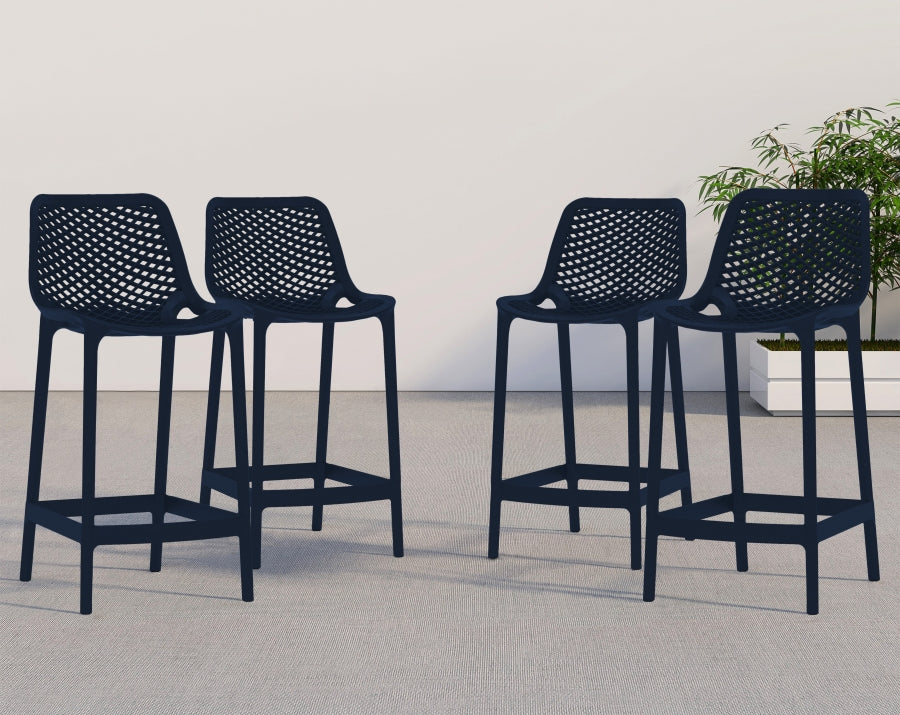 Mykonos Plastic Outdoor Patio Stools - Set of 4