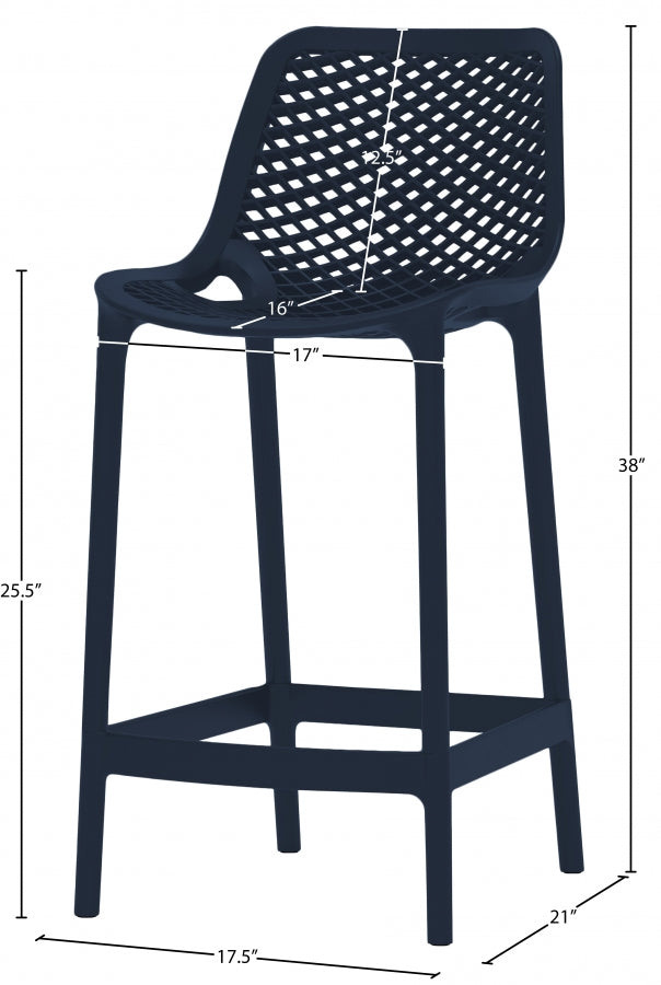 Mykonos Plastic Outdoor Patio Stools - Set of 4