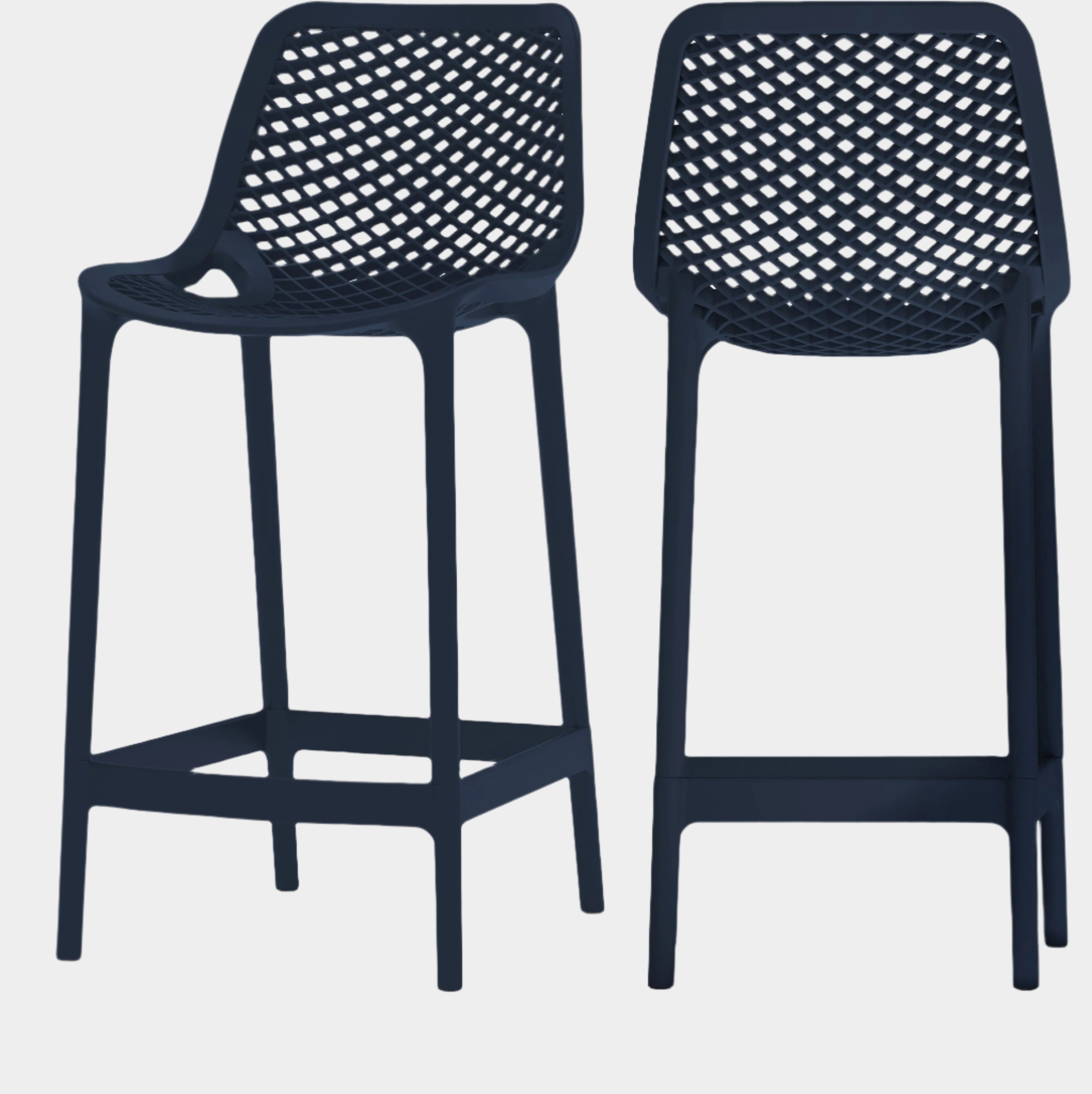 Mykonos Plastic Outdoor Patio Stools - Set of 4