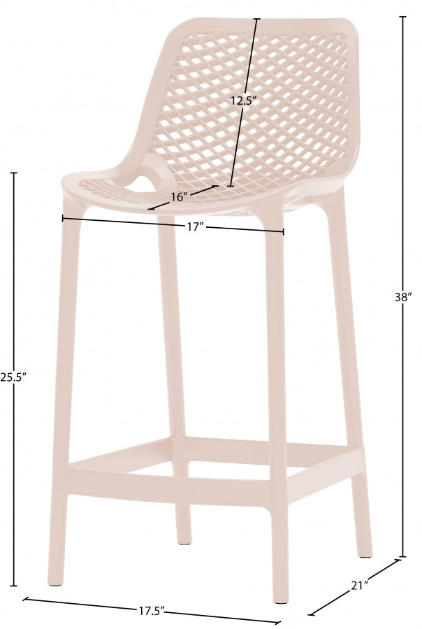 Mykonos Plastic Outdoor Patio Stools - Set of 4
