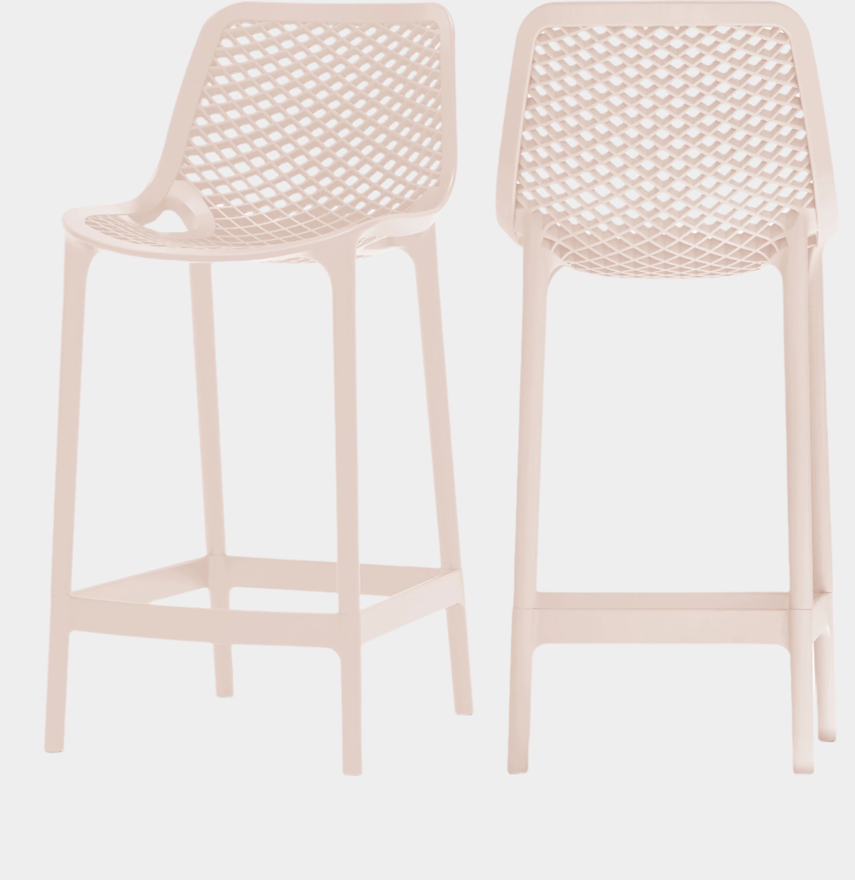 Mykonos Plastic Outdoor Patio Stools - Set of 4