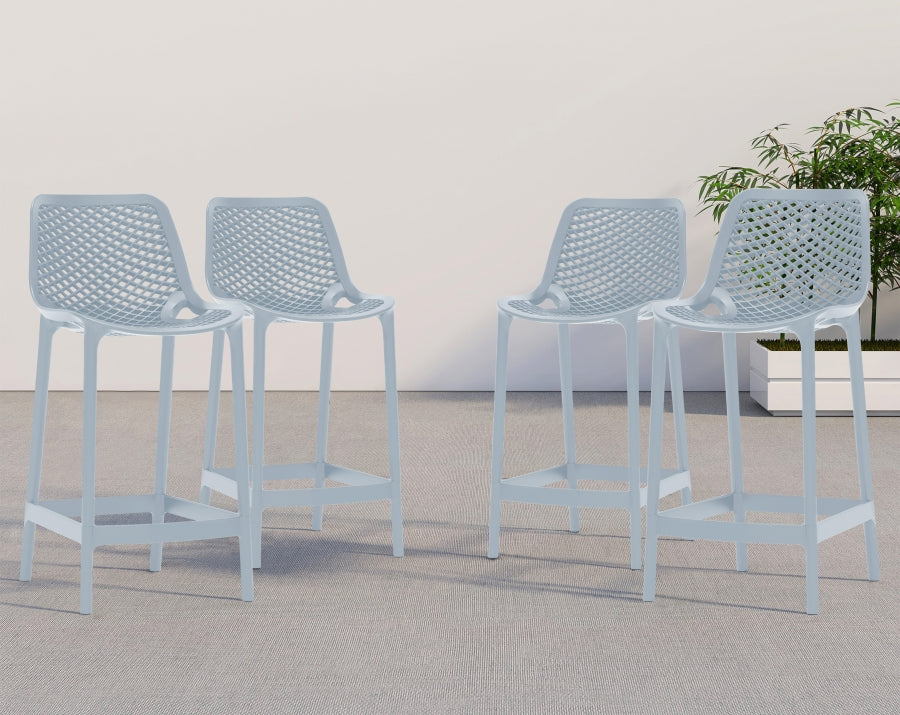 Mykonos Plastic Outdoor Patio Stools - Set of 4