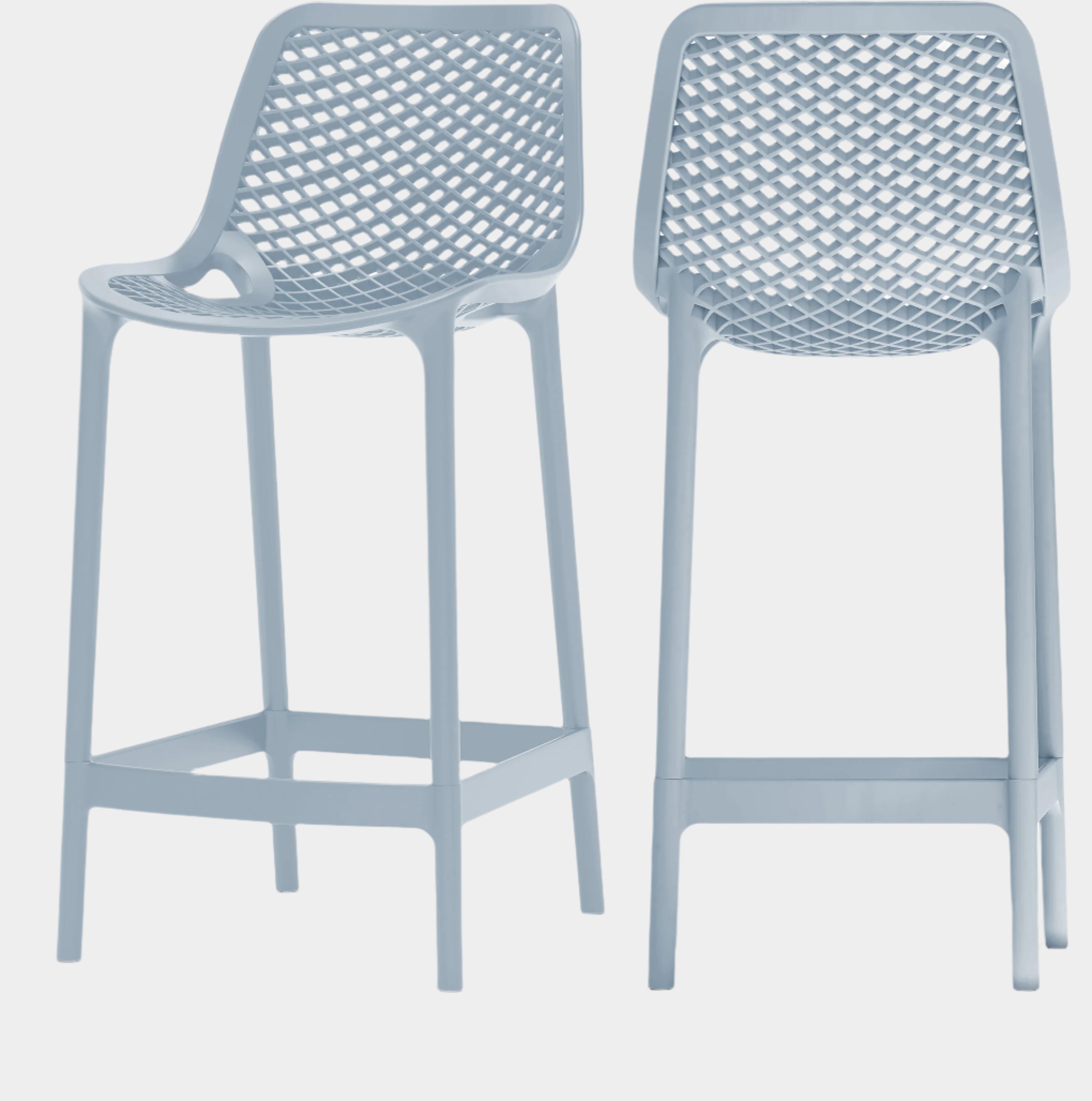 Mykonos Plastic Outdoor Patio Stools - Set of 4