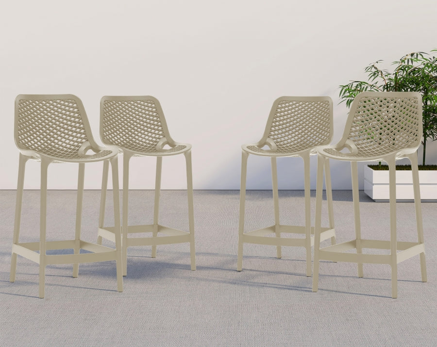 Mykonos Plastic Outdoor Patio Stools - Set of 4