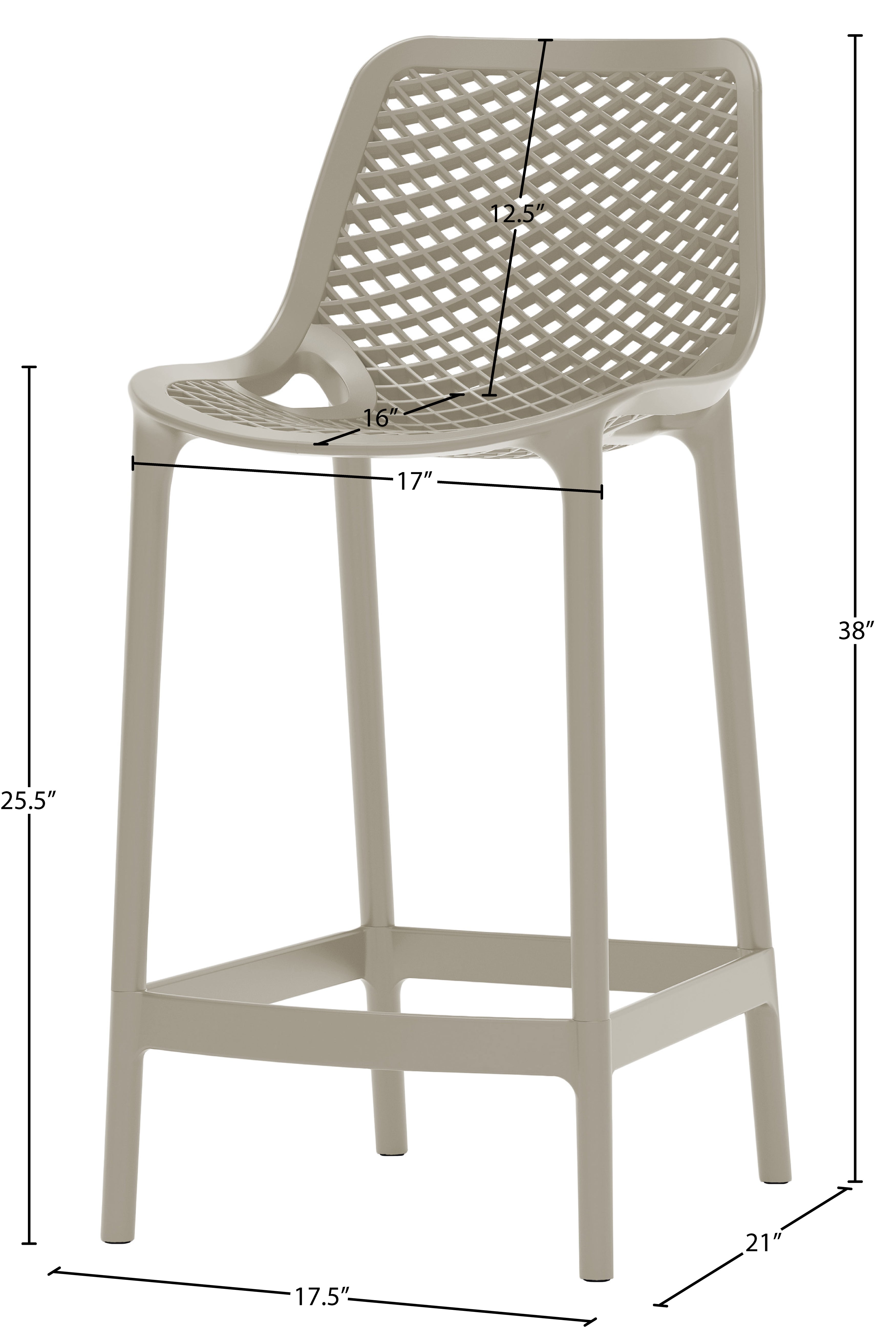 Mykonos Plastic Outdoor Patio Stools - Set of 4