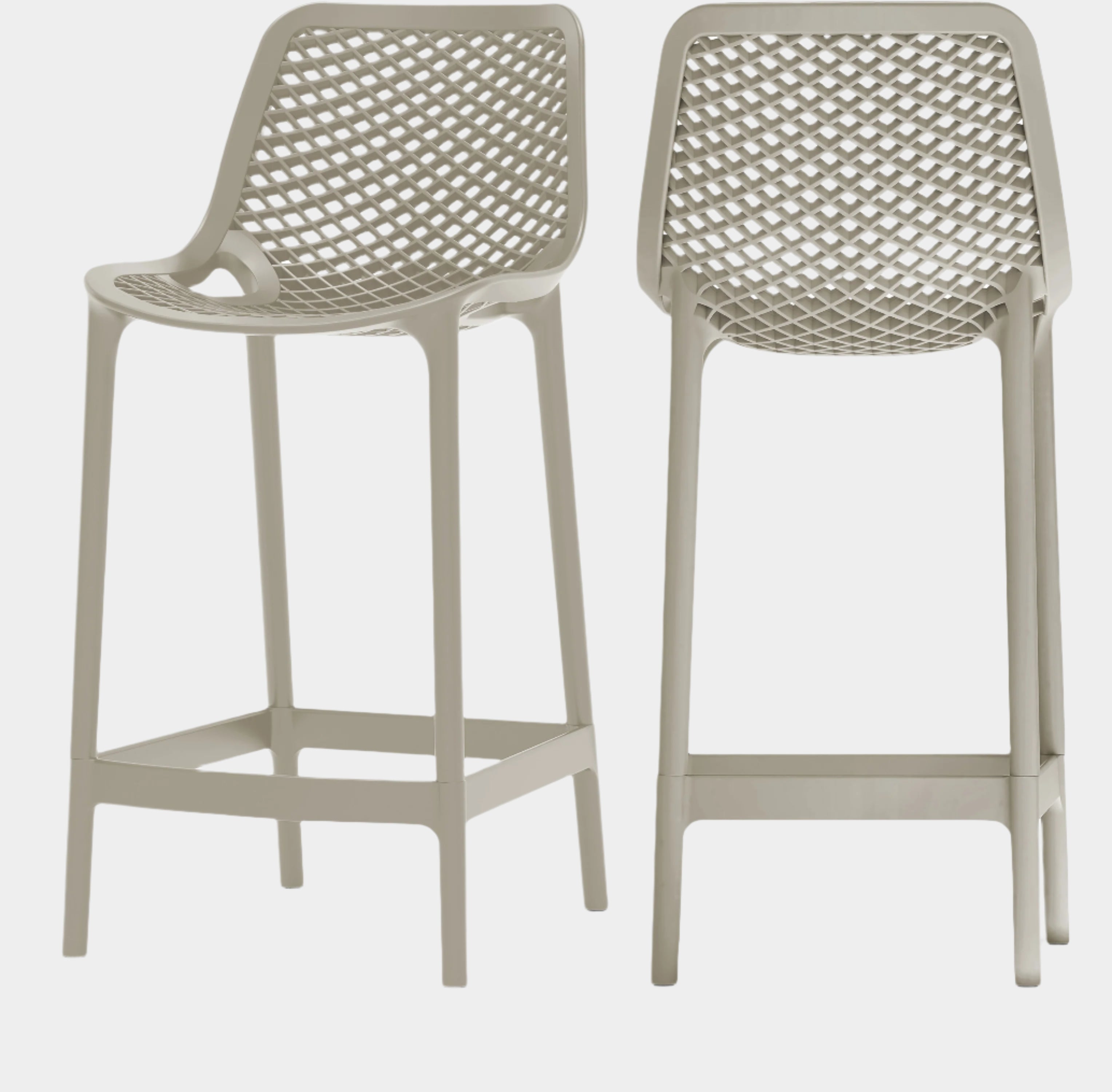 Mykonos Plastic Outdoor Patio Stools - Set of 4