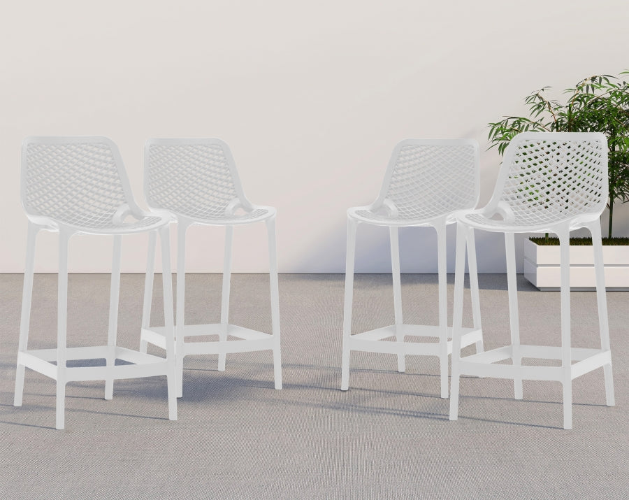 Mykonos Plastic Outdoor Patio Stools - Set of 4