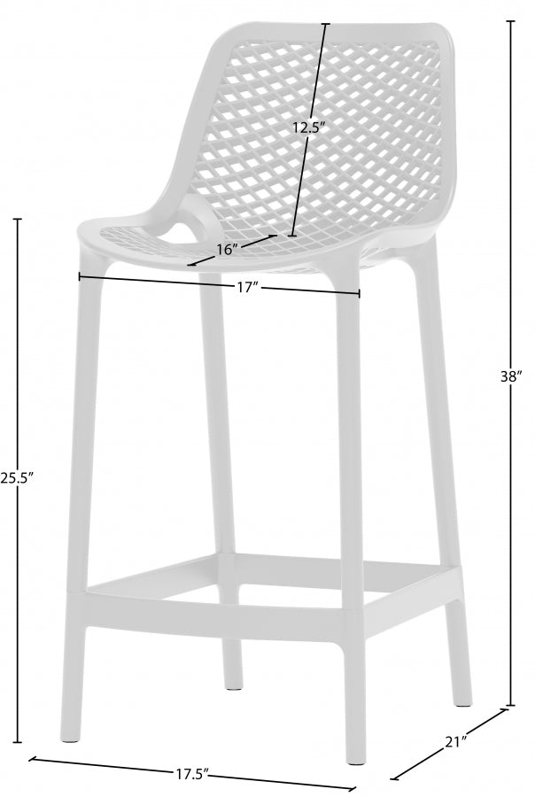 Mykonos Plastic Outdoor Patio Stools - Set of 4