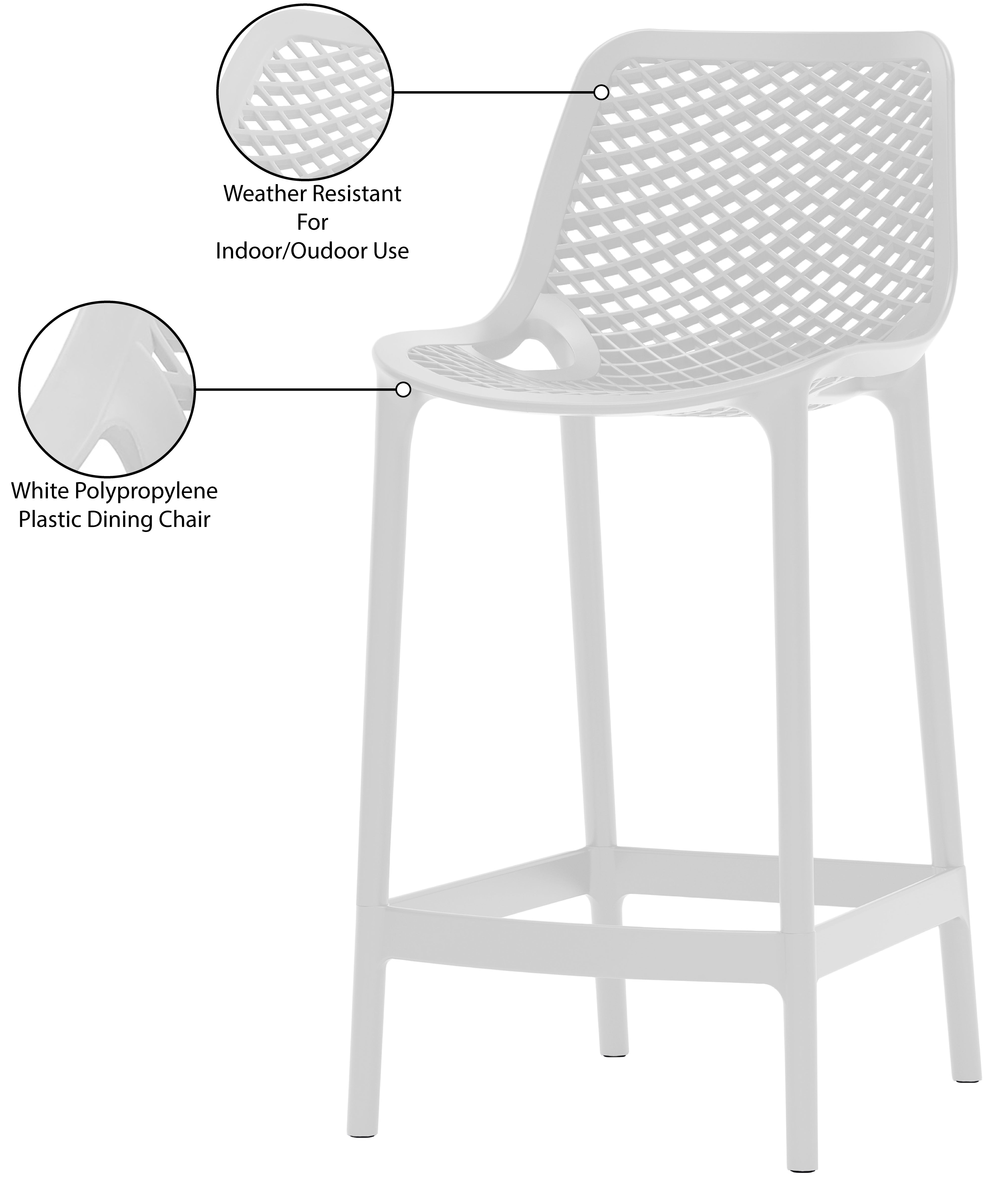 Mykonos Plastic Outdoor Patio Stools - Set of 4