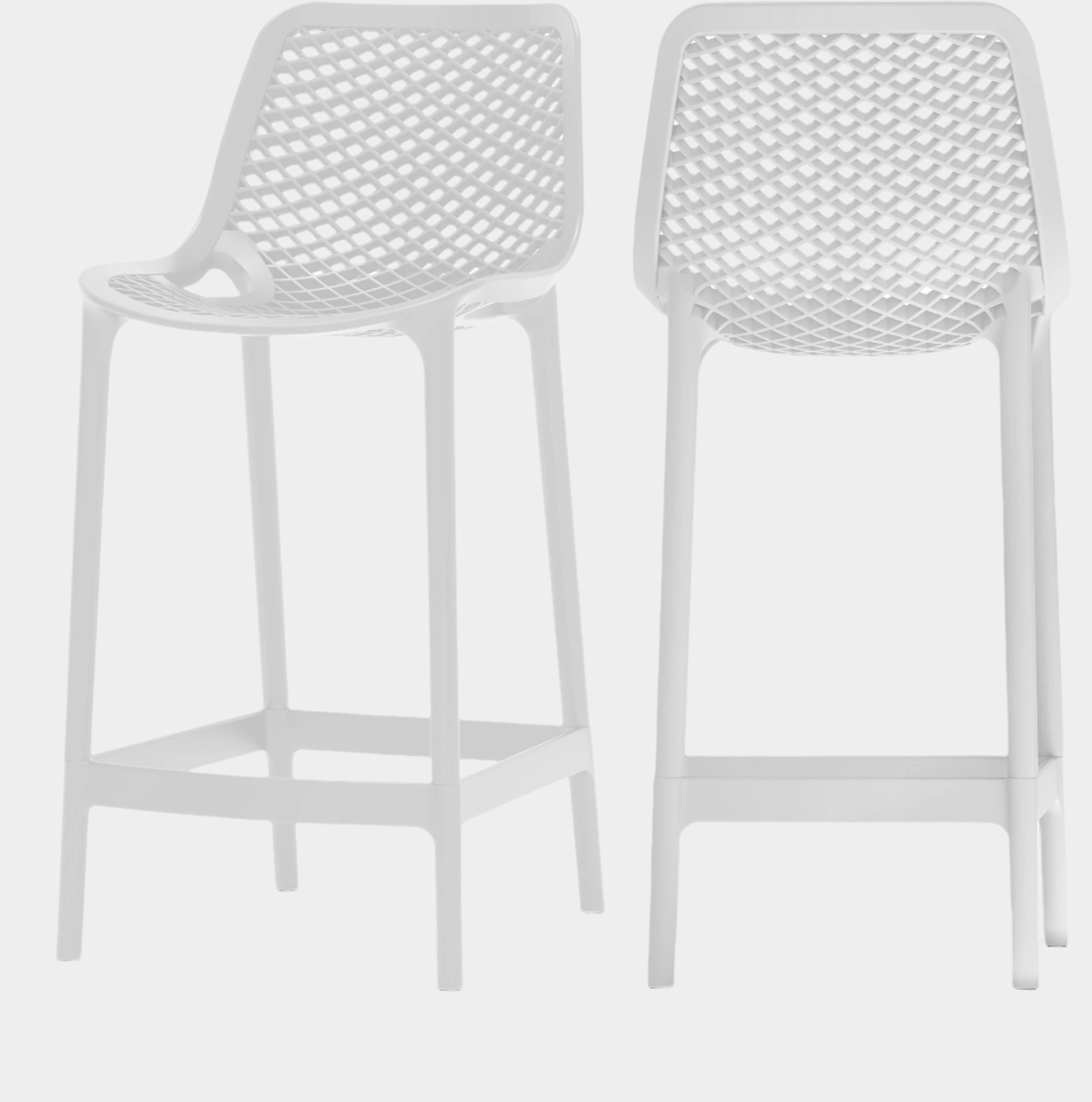 Mykonos Plastic Outdoor Patio Stools - Set of 4