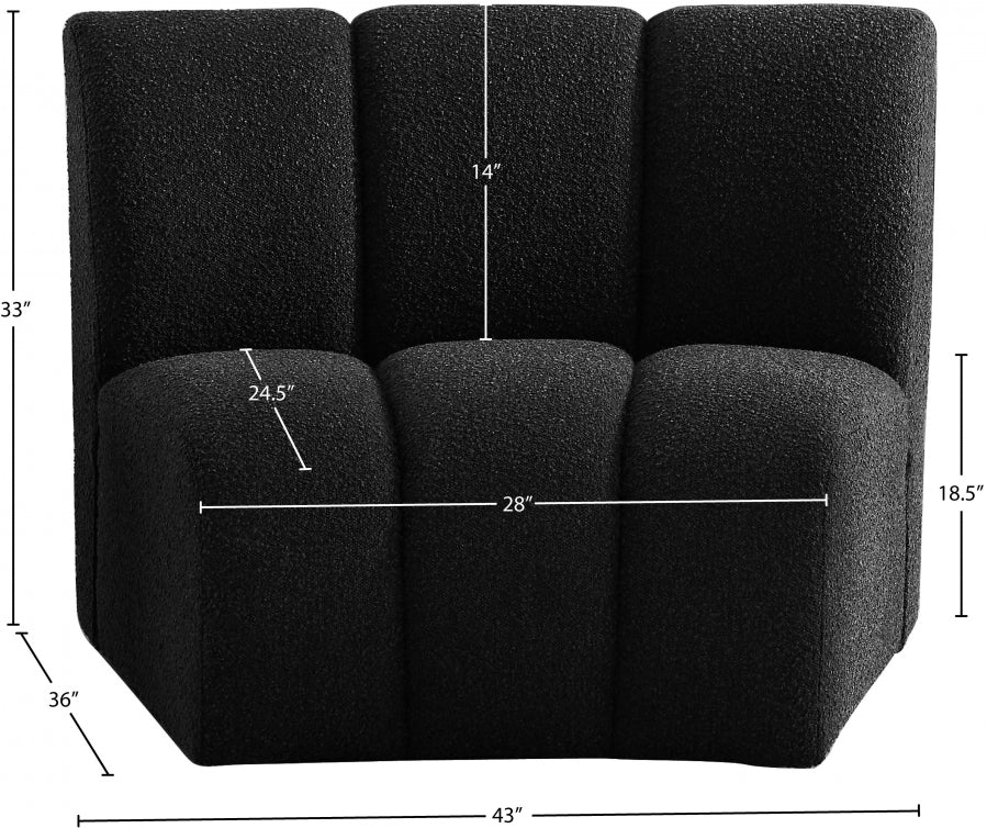 Infinity Boucle Fabric Upholstered Modular Chair