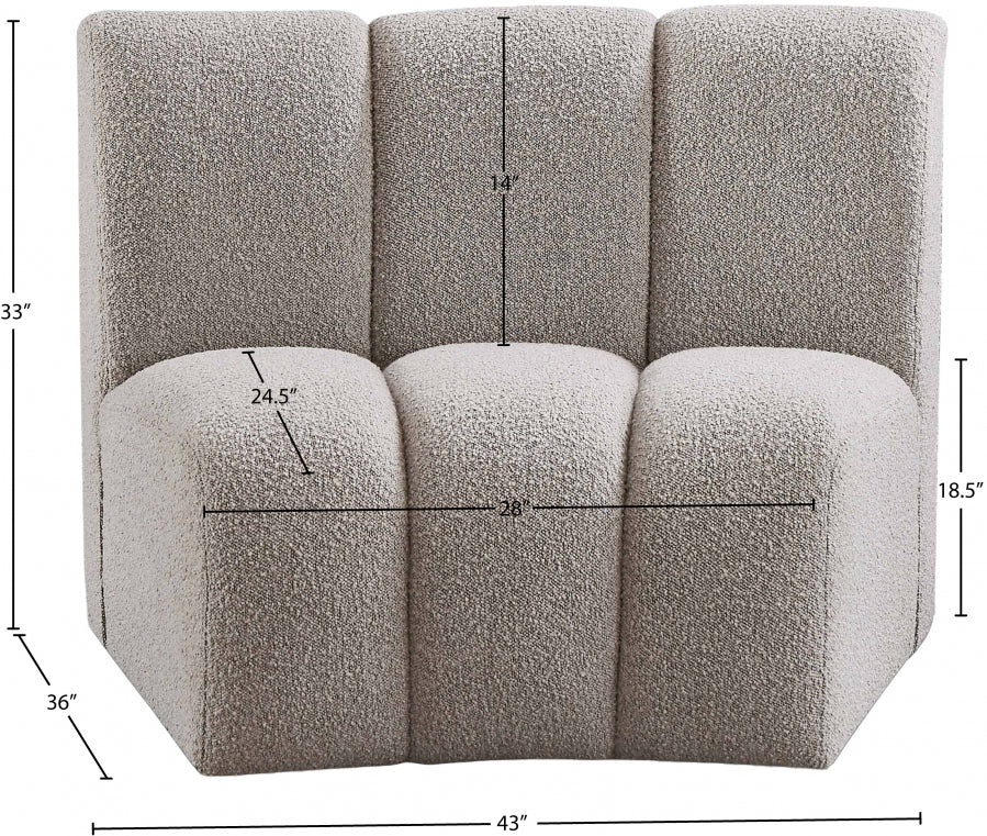 Infinity Boucle Fabric Upholstered Modular Chair
