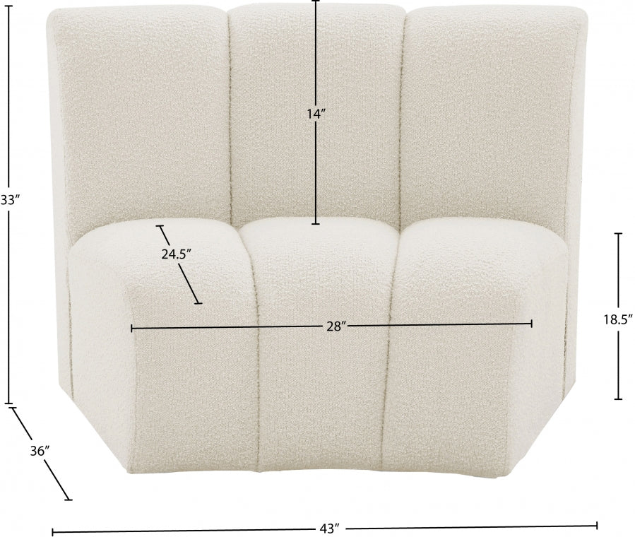 Infinity Boucle Fabric Upholstered Modular Chair