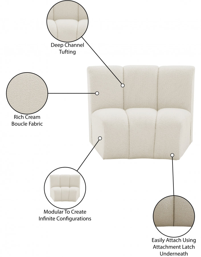 Infinity Boucle Fabric Upholstered Modular Chair