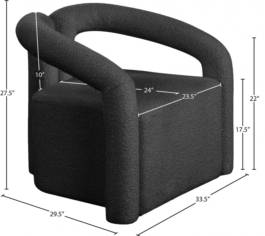 Fauteuil d'appoint rembourré en chenille Vivi