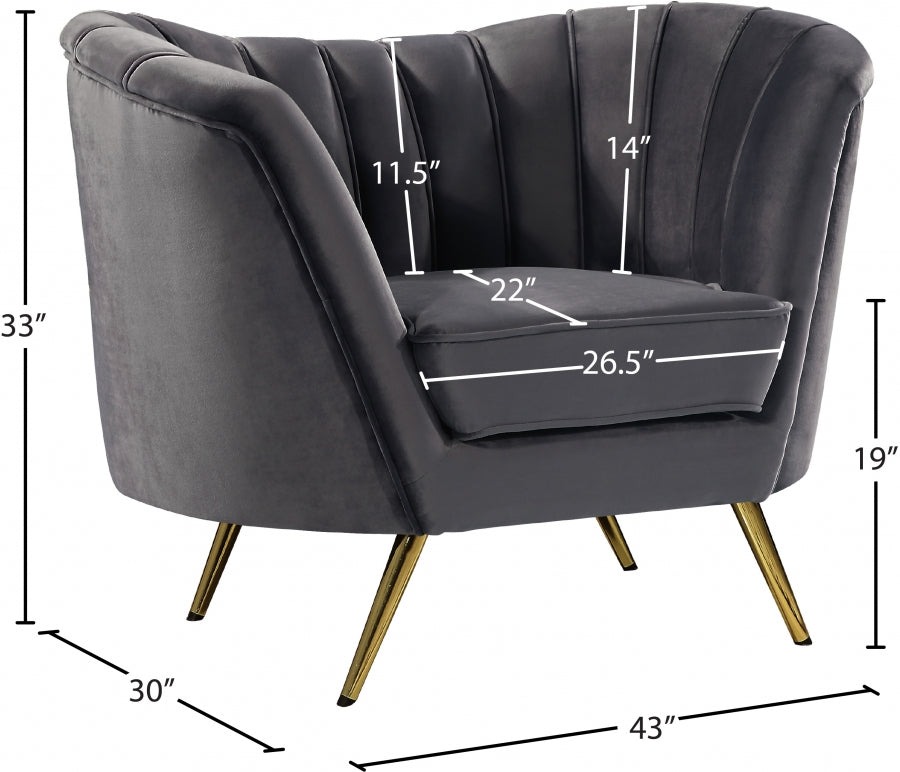 Fauteuil d'appoint rembourré en chenille Vivi