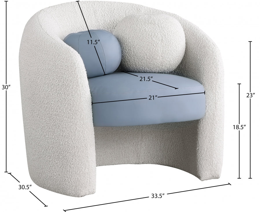 Fauteuil d'appoint rembourré en chenille Vivi