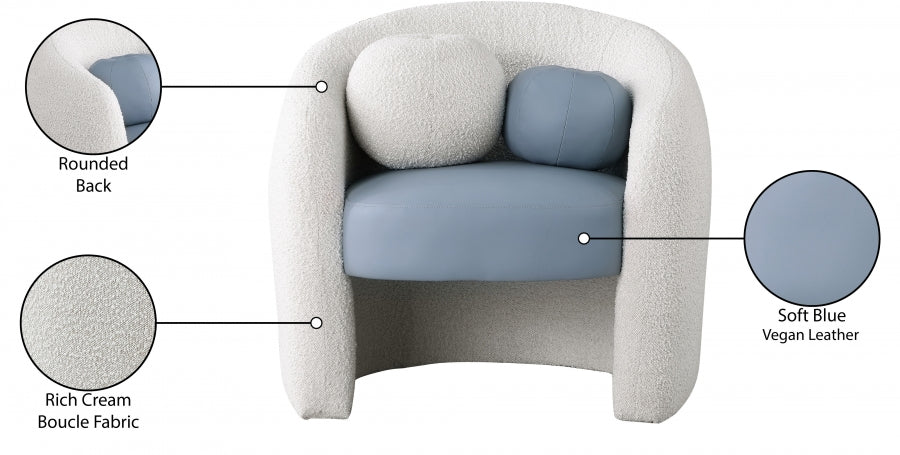 Fauteuil d'appoint rembourré en chenille Vivi