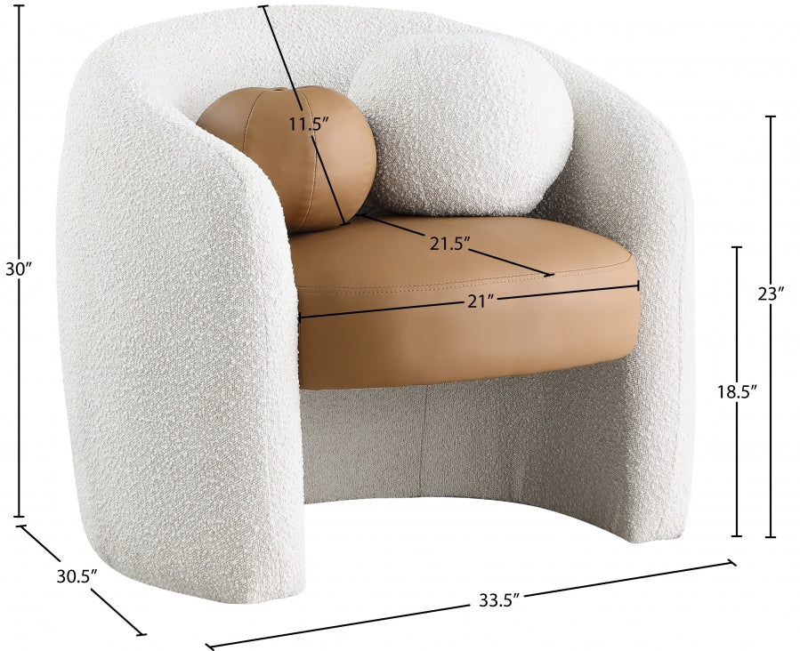 Fauteuil d'appoint rembourré en chenille Vivi
