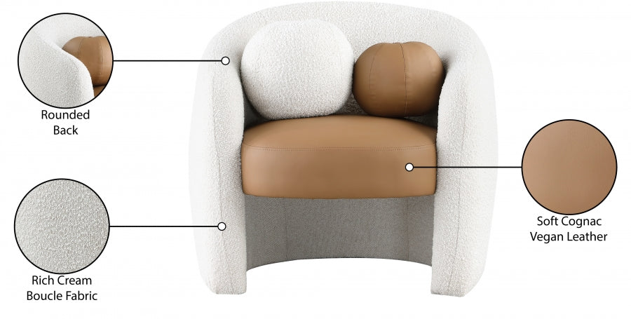 Fauteuil d'appoint rembourré en chenille Vivi