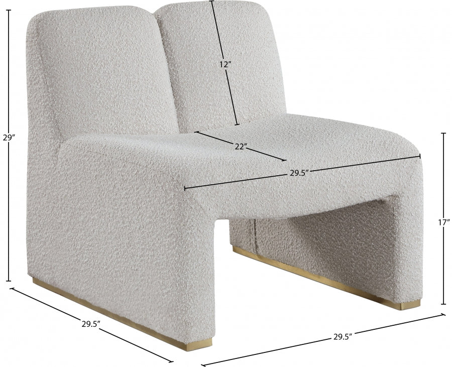 Fauteuil d'appoint rembourré en chenille Vivi