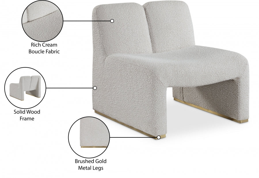 Fauteuil d'appoint rembourré en chenille Vivi